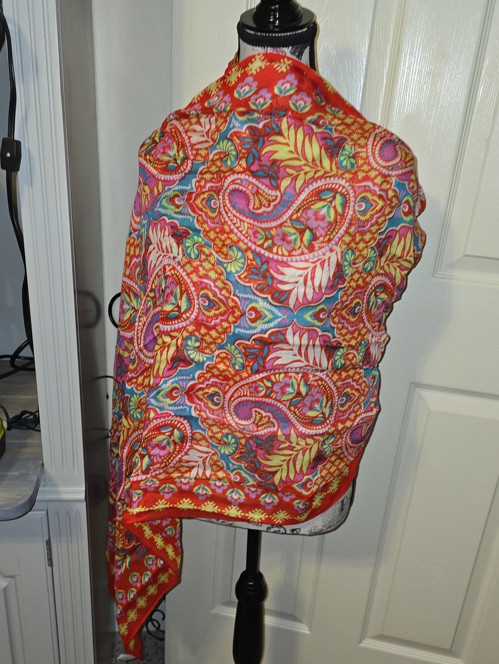 Vera Bradley Red Paisley Floral Wrap